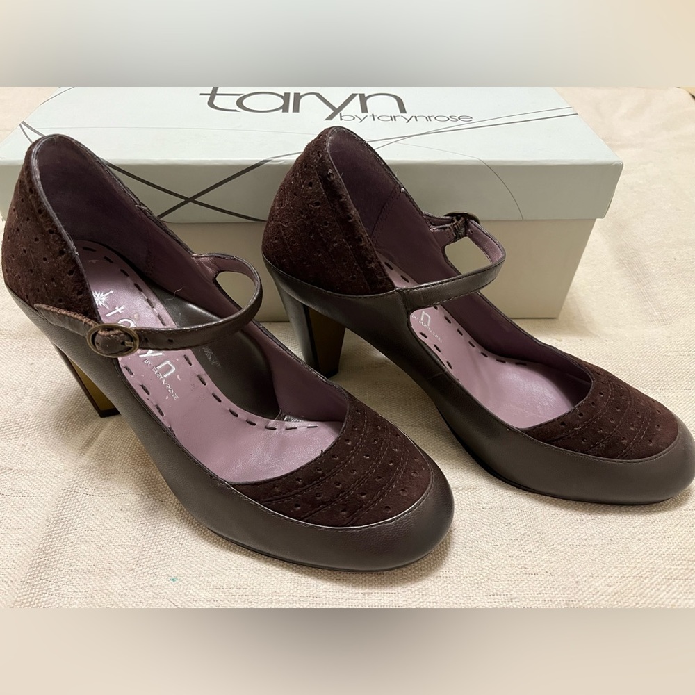 Taryn Rose Suede And Leather Heels Size 5.5